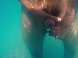 Hot Stripling Cums Underwater